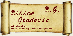 Milica Gladović vizit kartica